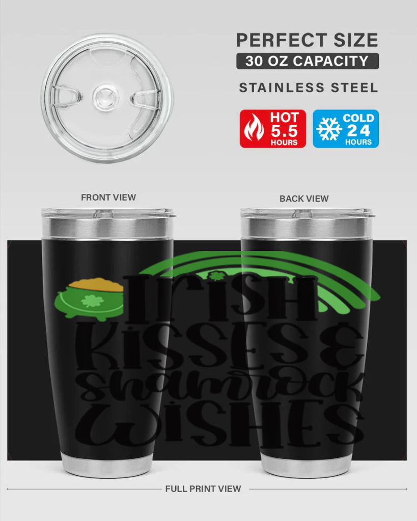 Irish Kisses Shamrock Wishes Style 80#- St Patricks Day- Tumbler