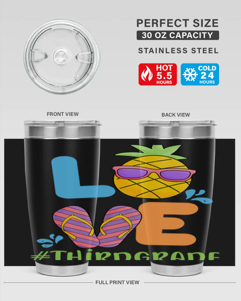 LOVE 3rd Grade Summer Pineapple 17#- 3rd grade- Tumbler