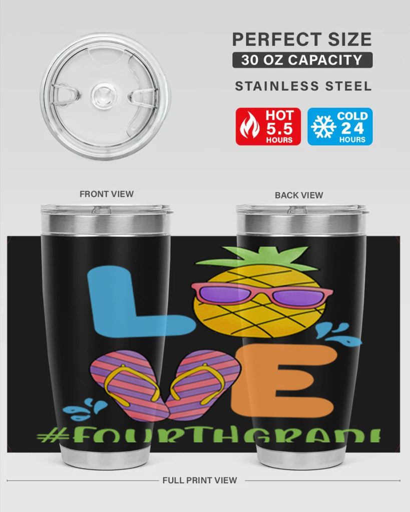 LOVE 4th Grade Summer Pineapple 18#- 4th  grade- Tumbler