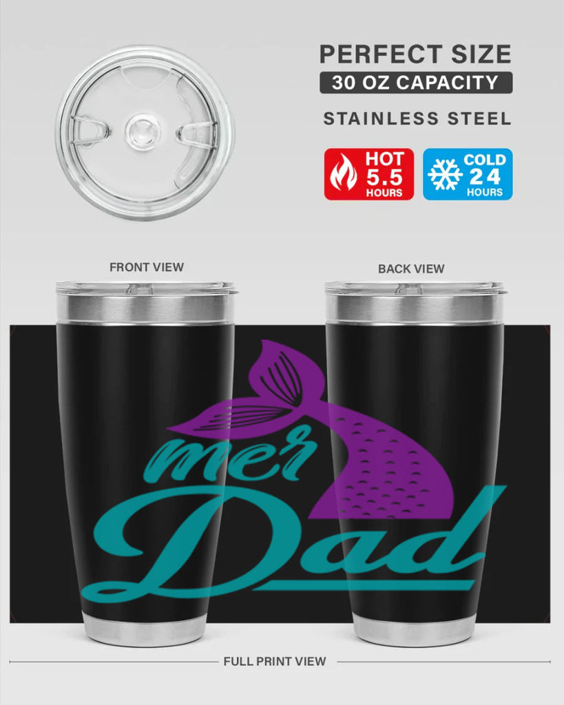 Mer Dad 325#- mermaid- Tumbler