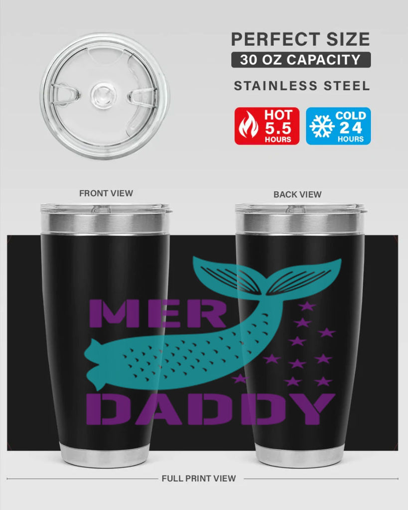 Mer Daddy 326#- mermaid- Tumbler