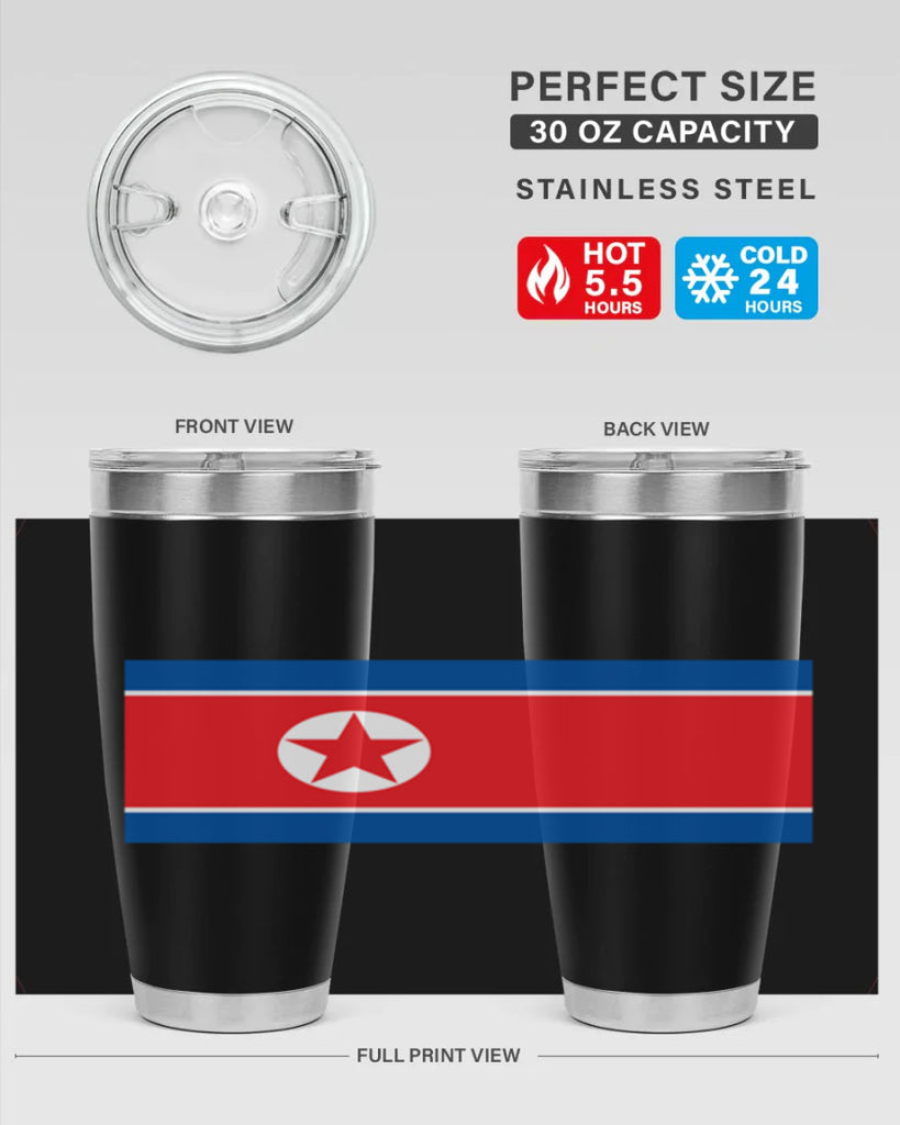 North Korea 70#- world flags- Tumbler