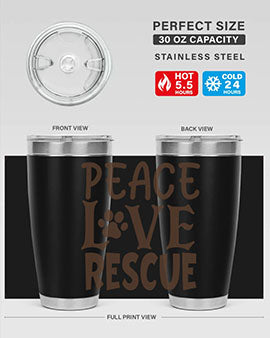 Peace Love Rescue Style 23#- cat- Tumbler