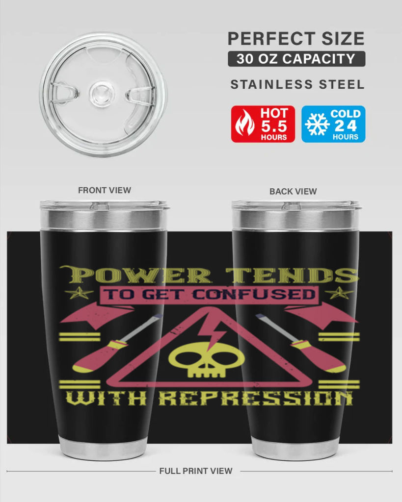 Power tends to get confused with repression Style 17#- electrician- tumbler