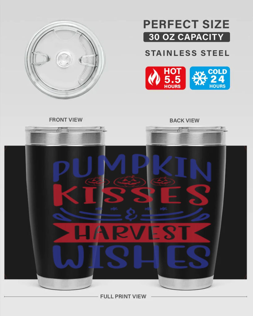 Pumpkin Kisses Harvest Wishes 522#- fall- Tumbler
