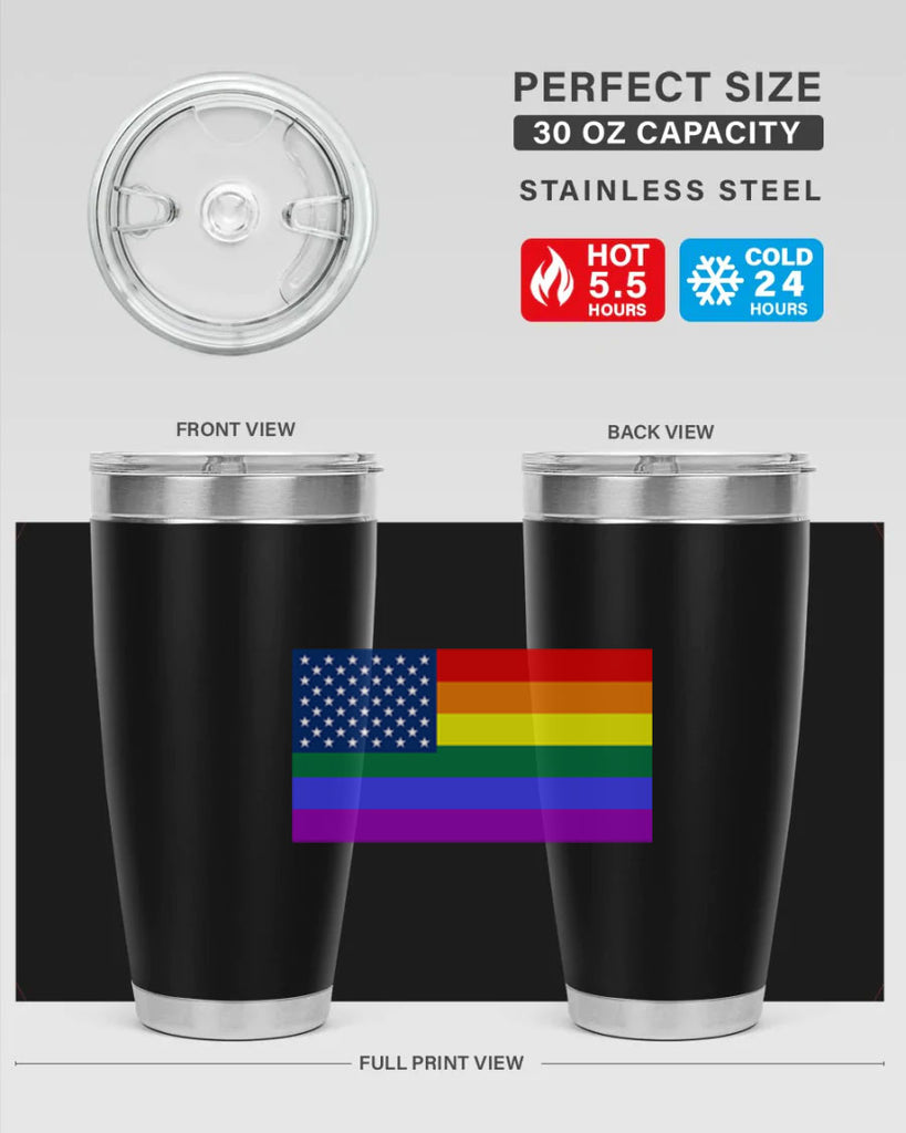 Rainbow american flag 11#- lgbt- Tumbler