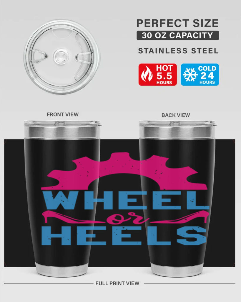 Wheel or Heels Style 8#- baby shower- tumbler