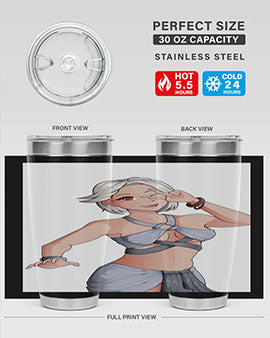 White hair girl wearing summer outfit 40#- anime- Tumbler