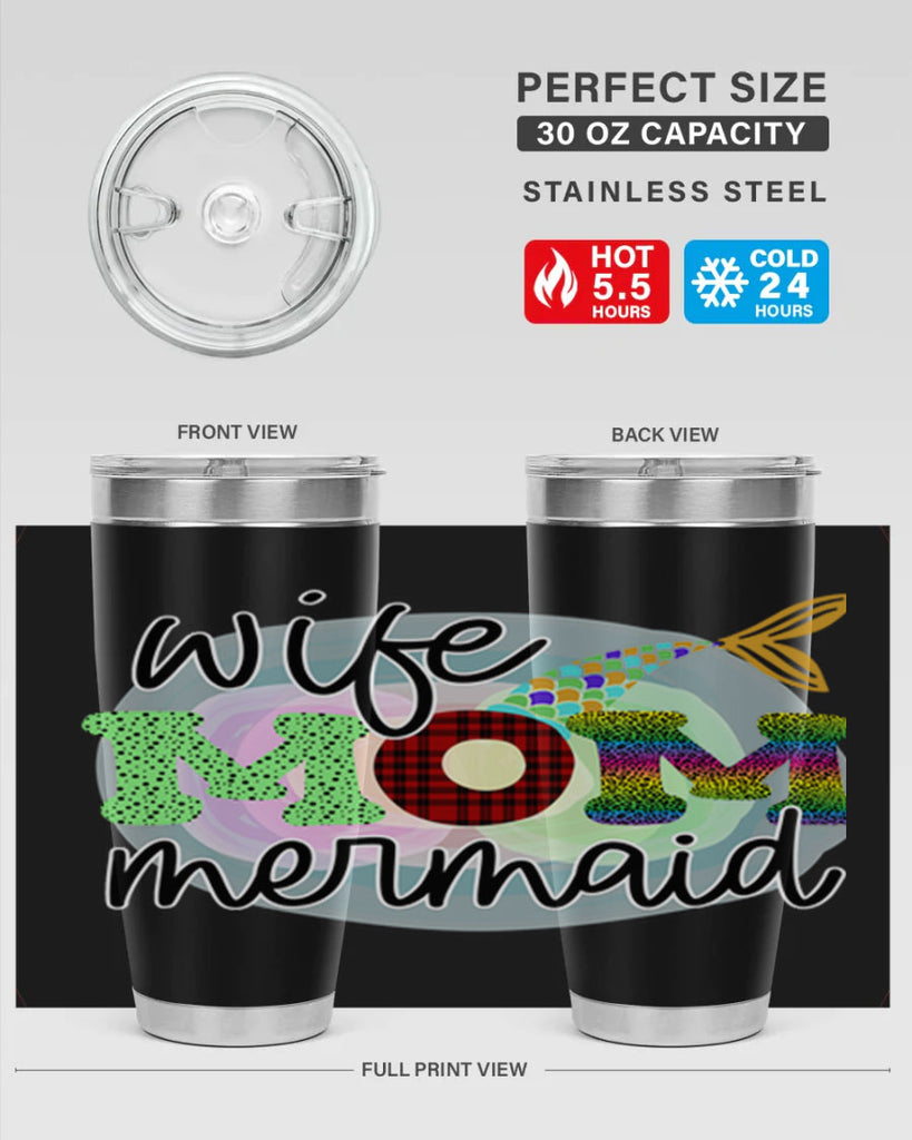 Wife Mom Mermaid 674#- mermaid- Tumbler