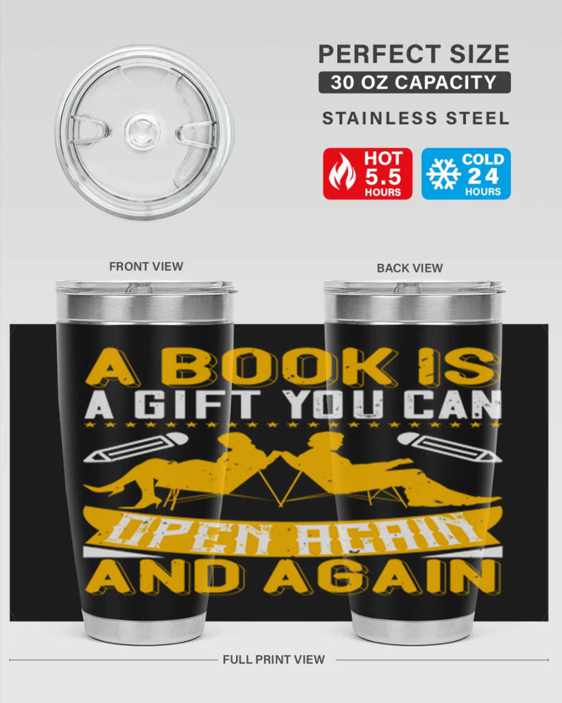 a book is a gift you can open again and again 80#- reading- Tumbler