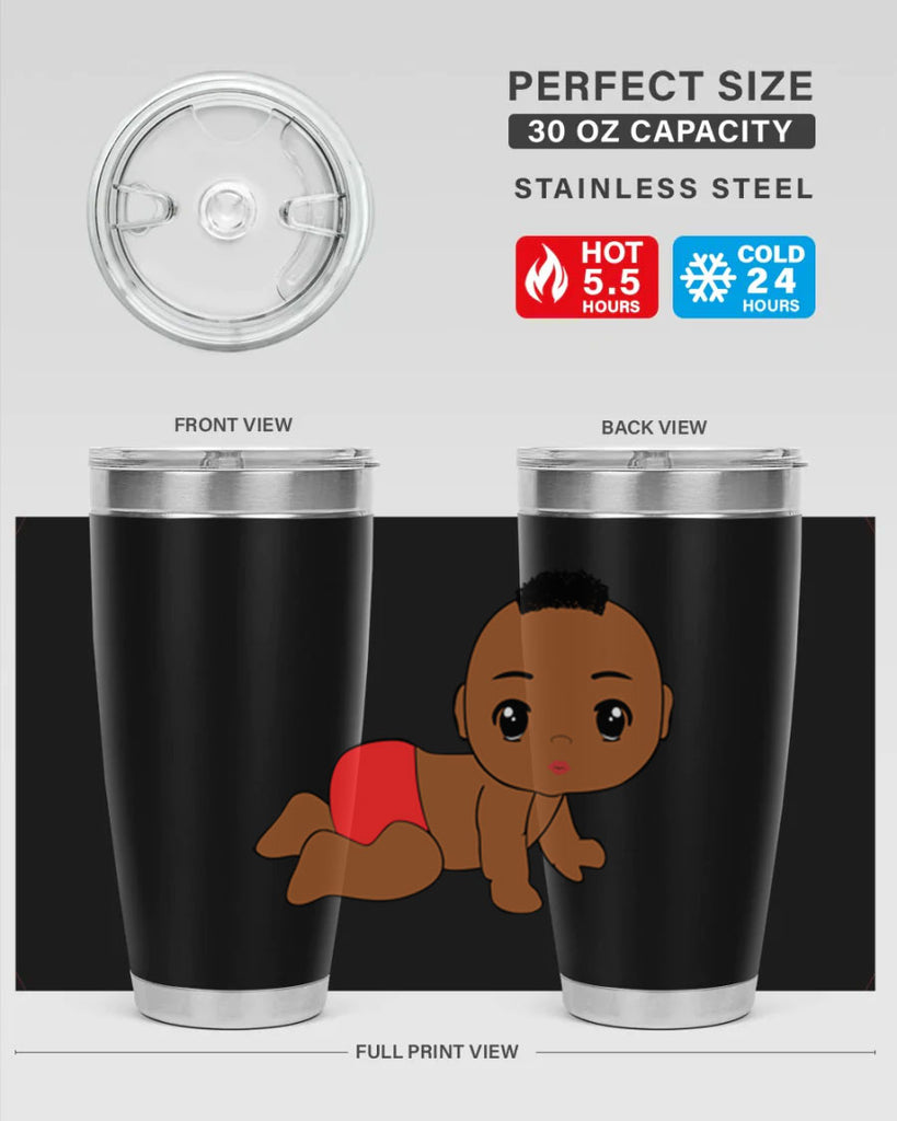 black baby boy 5#- black men - boys- tumbler