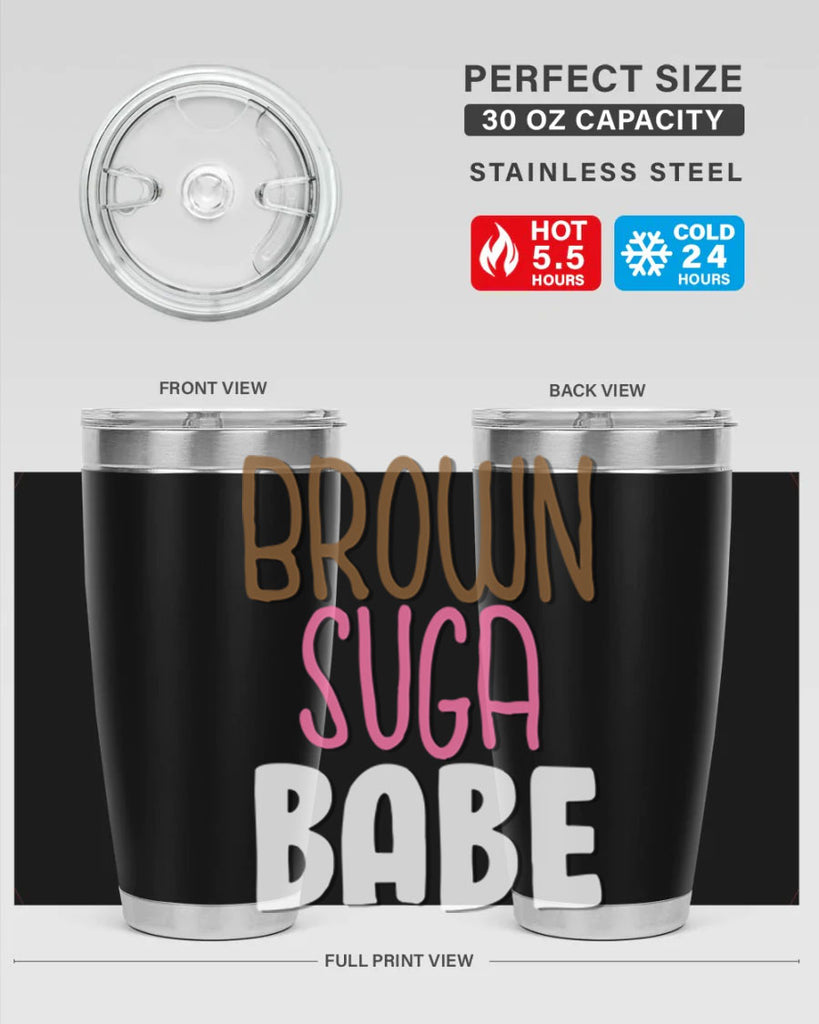 brown suga babe 190#- black words phrases- Cotton Tank