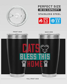 cats bless this home Style 36#- cat- Tumbler