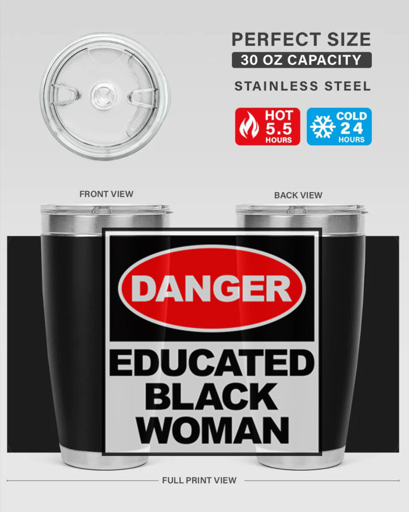 danger educated black  woman 176#- black words phrases- Cotton Tank