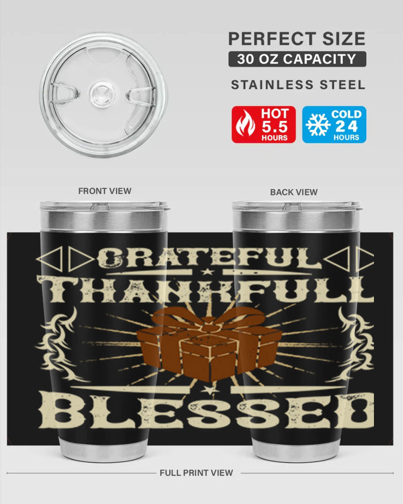 grateful thankfull blessed 40#- thanksgiving- Tumbler