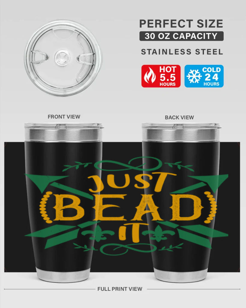 just bead it 56#- mardi gras- Tumbler