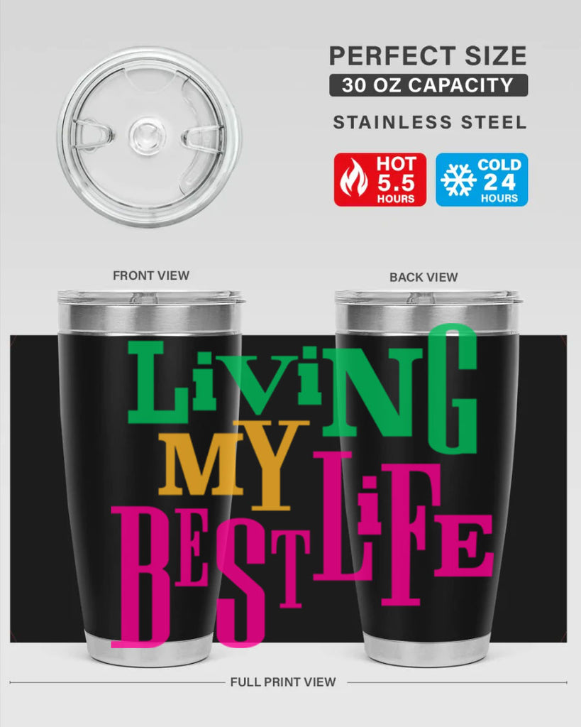 living my best life 96#- black words phrases- Cotton Tank