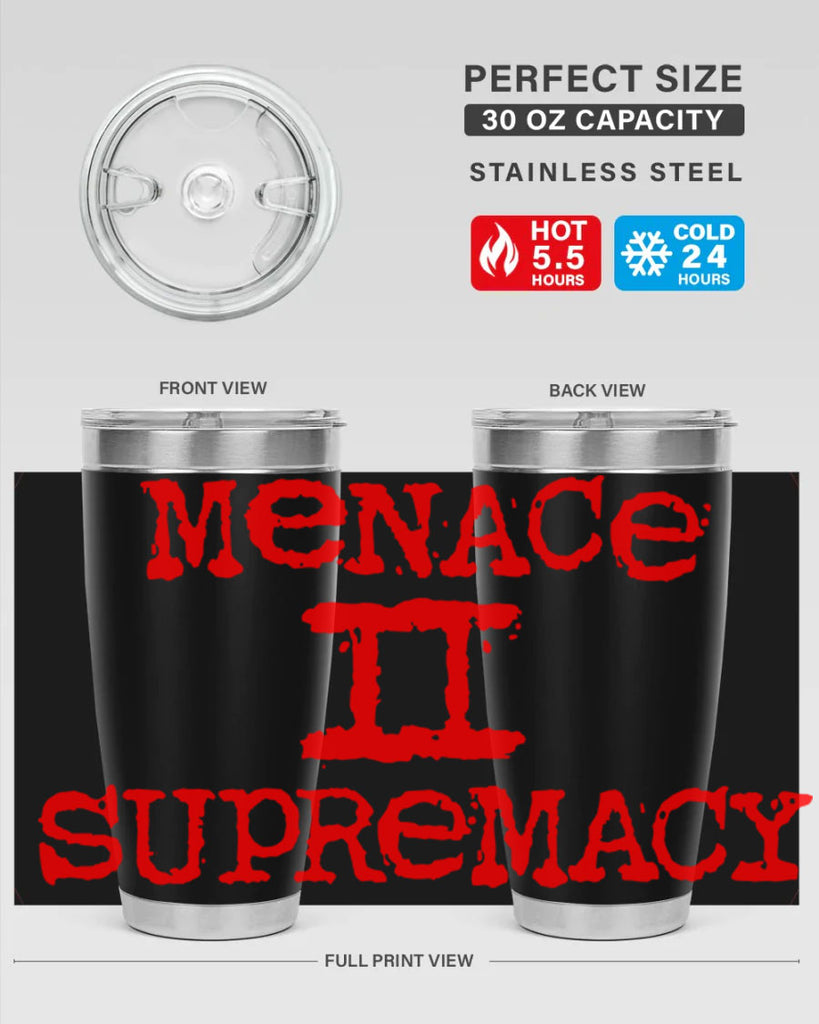 menace to supremacy 69#- black words phrases- Cotton Tank