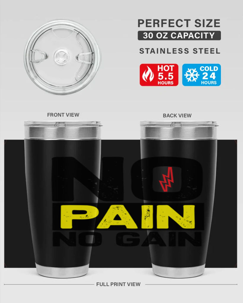 no pain no gain 5#- gym- Tumbler