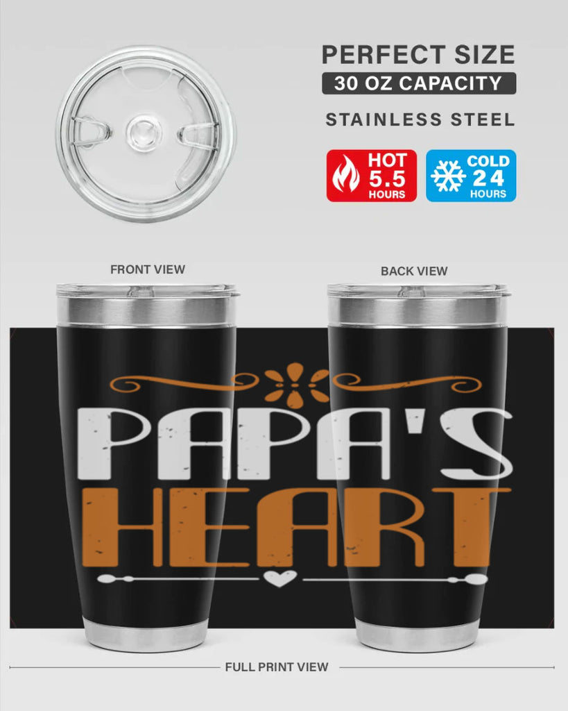 papas heart 13#- grandpa - papa- Tumbler