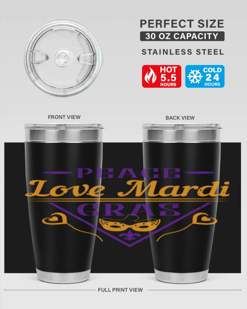 peace love mardi gras 39#- mardi gras- Tumbler