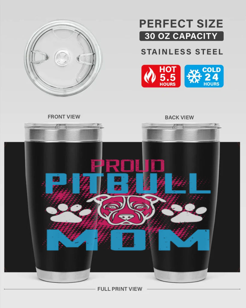 proud pitbull mom 70#- mom- Tumbler