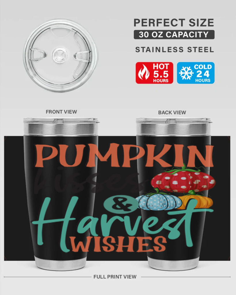 pumpkin kisses harvest wishes 526#- fall- Tumbler