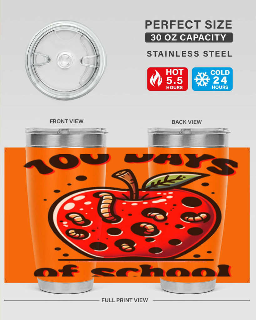 100 Days of School Apple 31#- 100 days of school- Tumbler