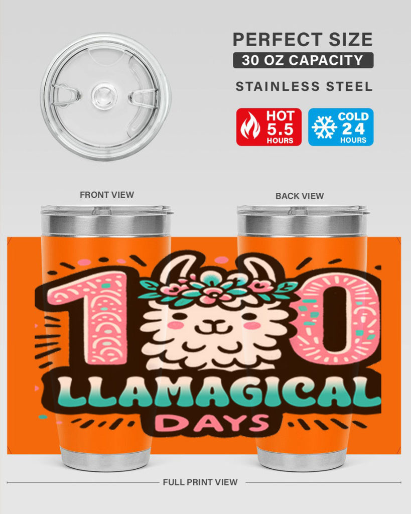 100 Llamagical Days Sublimation 35#- 100 days of school- Tumbler