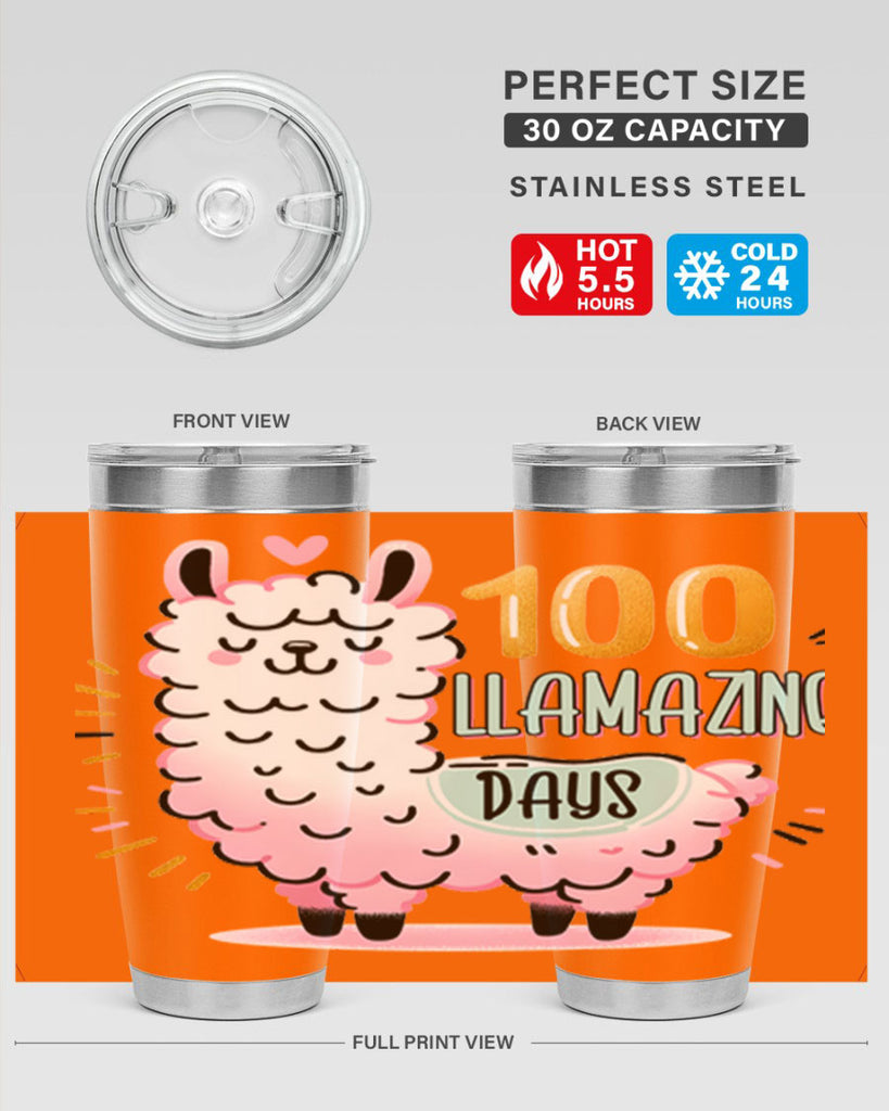 100th Day of School Llama 39#- 100 days of school- Tumbler