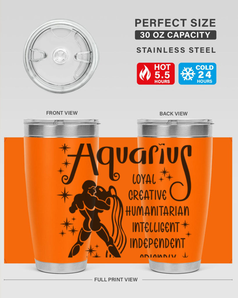 Aquarius 64#- zodiac- Tumbler