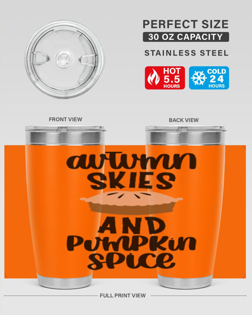 Autumn Skies And Pumpkin Spice 477#- fall- Tumbler