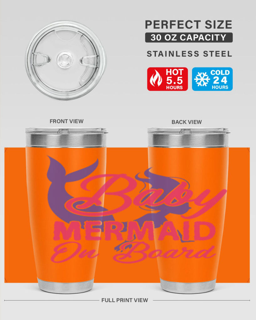 Baby Mermaid On Board 24#- mermaid- Tumbler