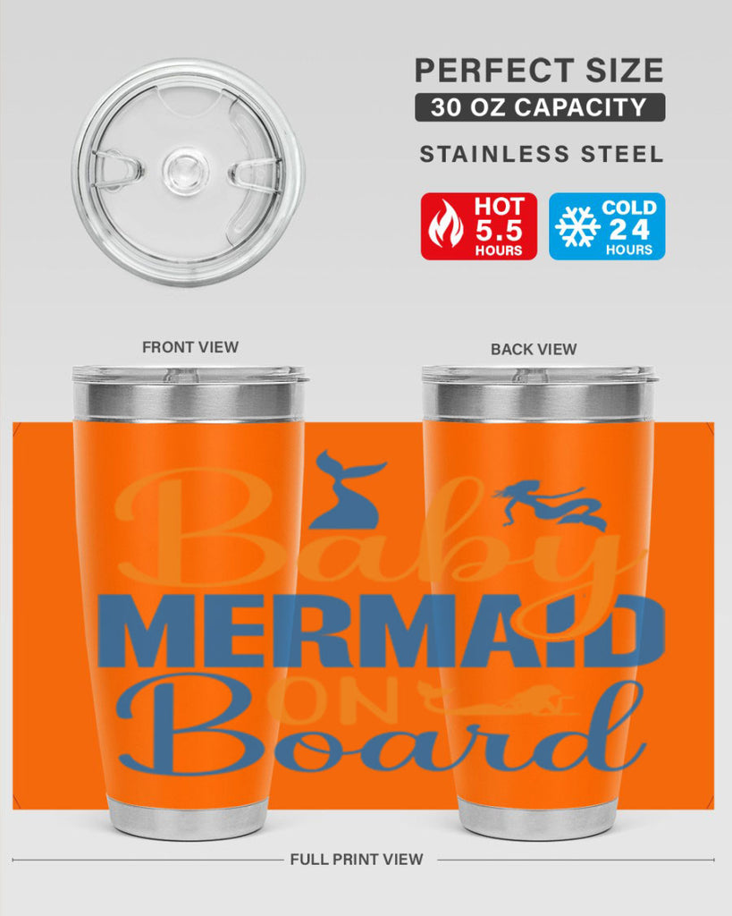 Baby Mermaid on Board 28#- mermaid- Tumbler