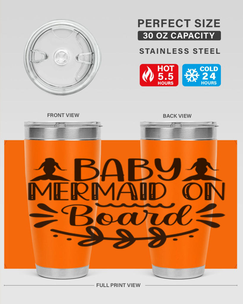 Baby mermaid on board 30#- mermaid- Tumbler