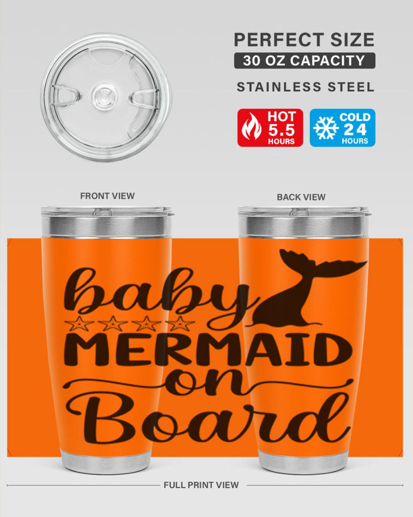 Baby mermaid on board 36#- mermaid- Tumbler