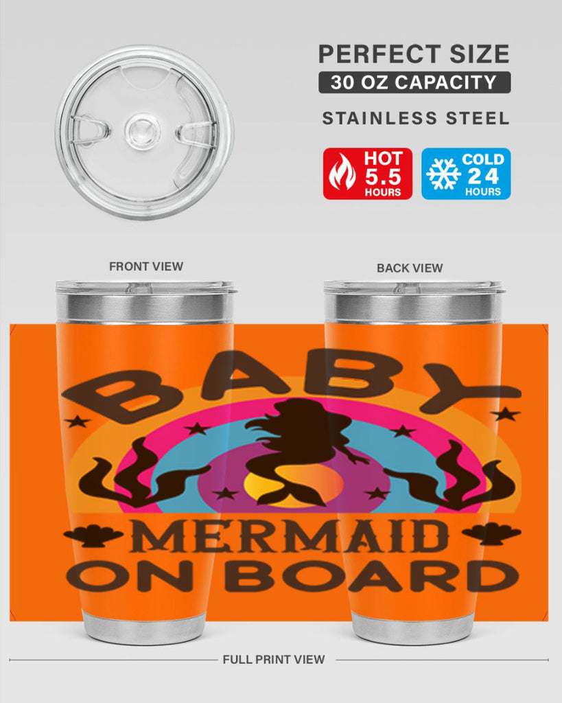 Baby mermaid on board 37#- mermaid- Tumbler