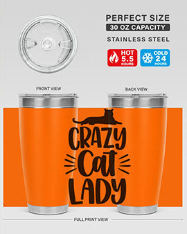 Crazy Cat Lady Style 92#- cat- Tumbler
