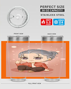 Cute little boy silver hair 78#- anime- Tumbler