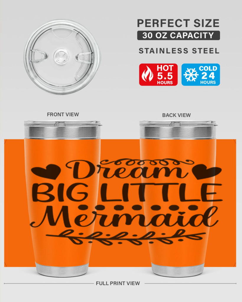 Dream big little mermaid 124#- mermaid- Tumbler