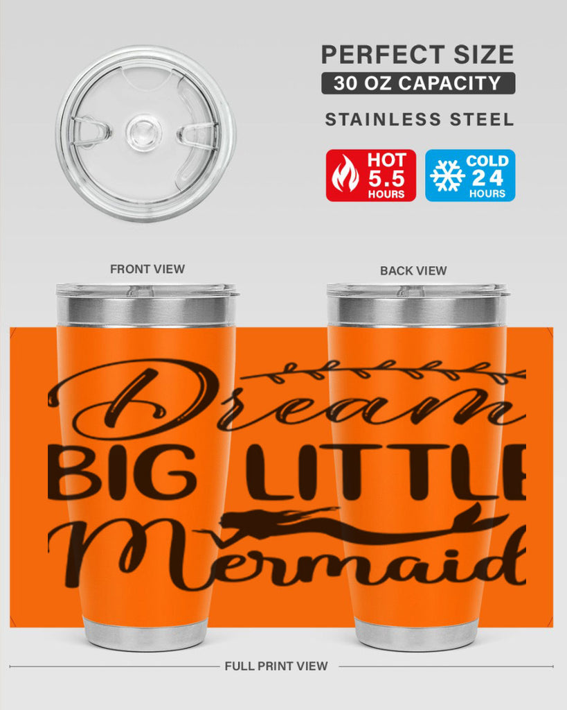 Dream big little mermaid 125#- mermaid- Tumbler