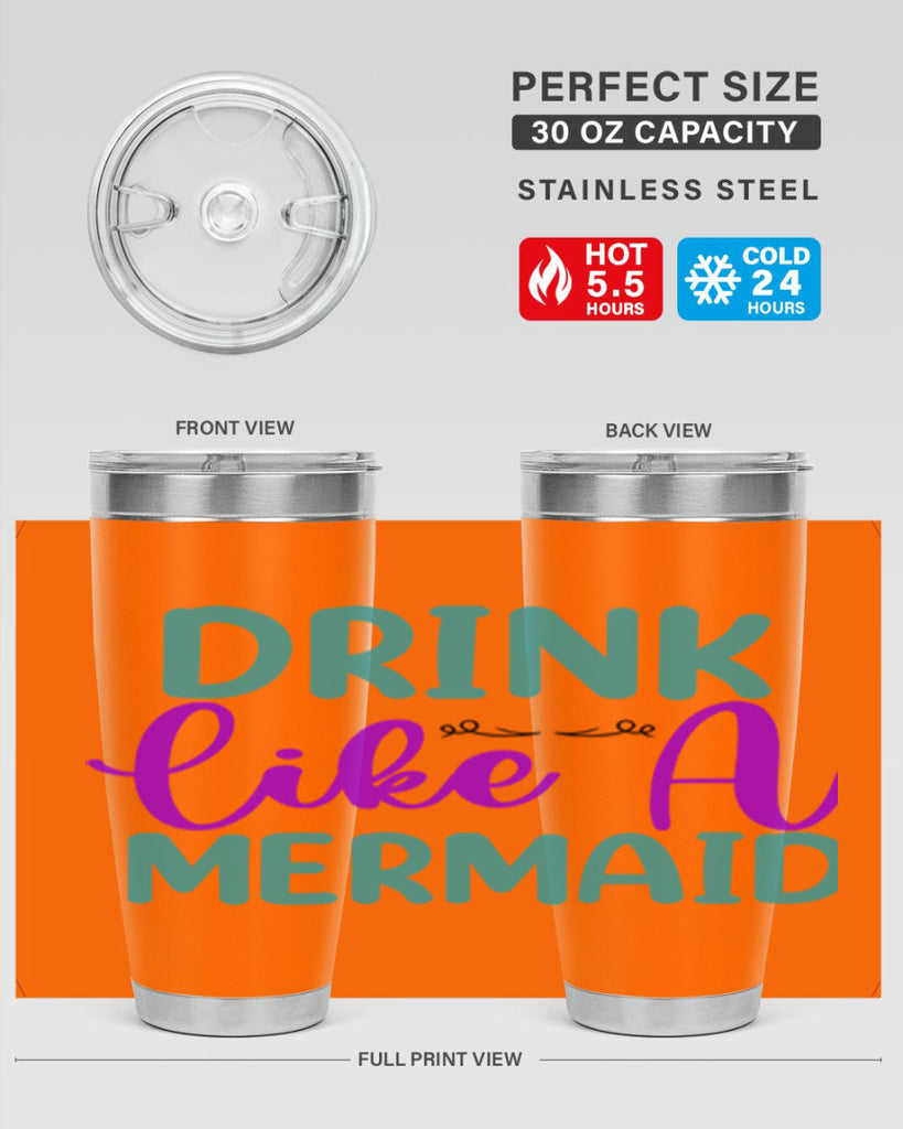 Drink Like A Mermaid 139#- mermaid- Tumbler