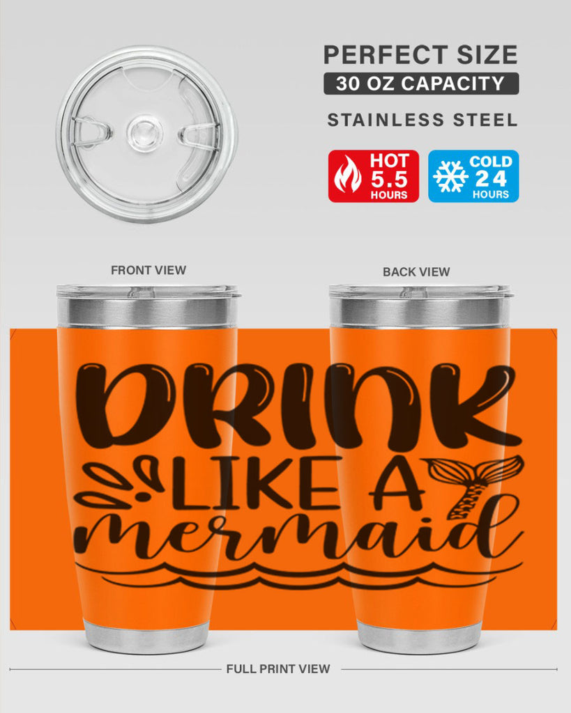 Drink Like A Mermaid 145#- mermaid- Tumbler