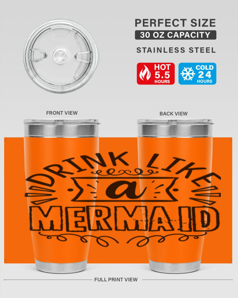 Drink like a mermaid 143#- mermaid- Tumbler