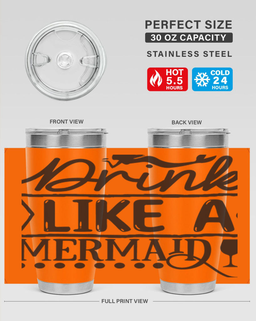 Drink like a mermaid 147#- mermaid- Tumbler