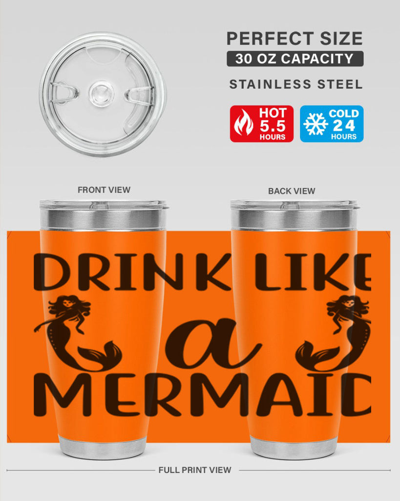 Drink like a mermaid 148#- mermaid- Tumbler