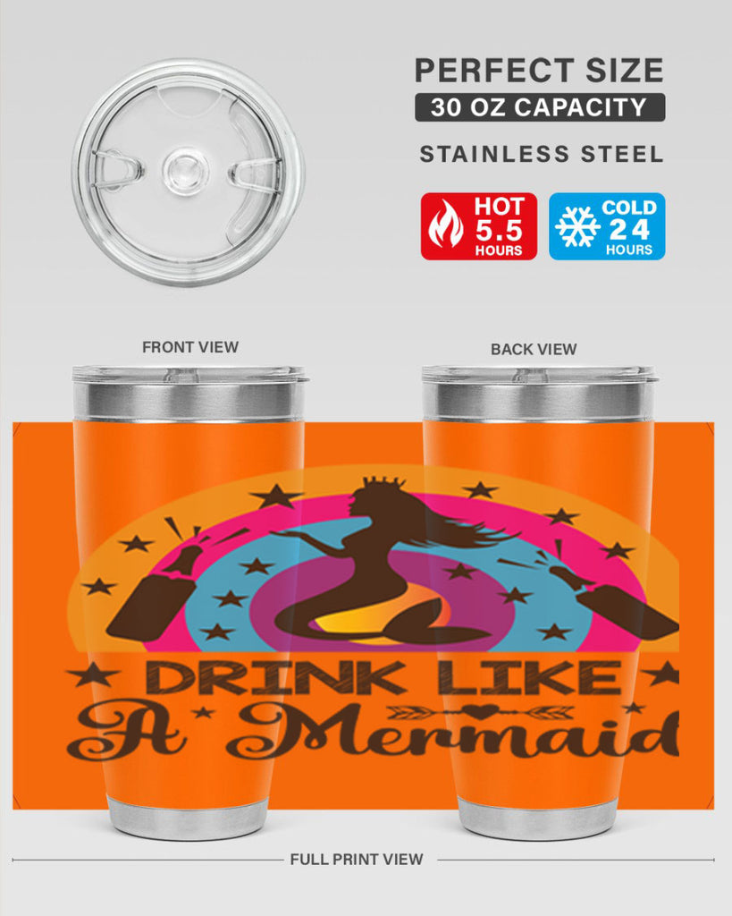 Drink like a mermaid 150#- mermaid- Tumbler