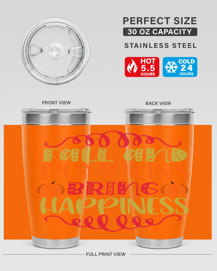 Fall and Pumpkins bring Happiness 86#- fall- Tumbler