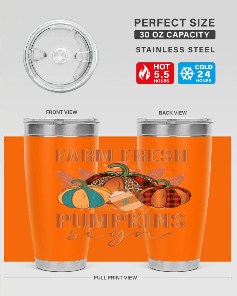 Farm Fresh Pumpkins Sign 175#- fall- Tumbler