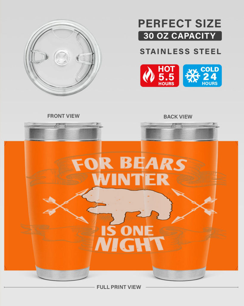 For bears, winter is one night 53#- Bears- Tumbler
